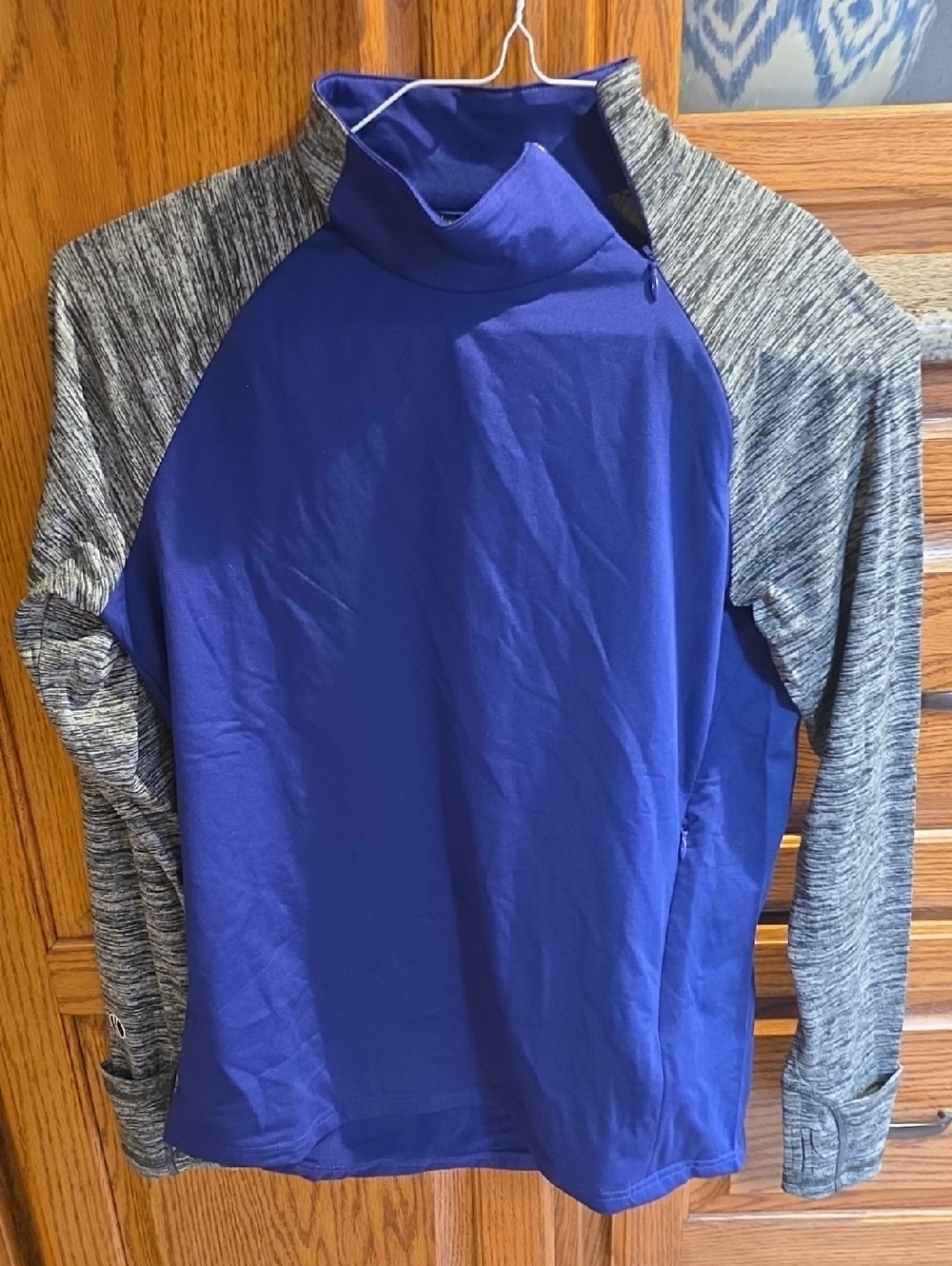 Heathered Gray Sleeve Purple Pullover